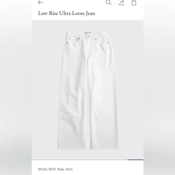 Abercrombie & Fitch The Ultra Loose Low Rise Jean Sz 27 Short - Picture 7 of 10